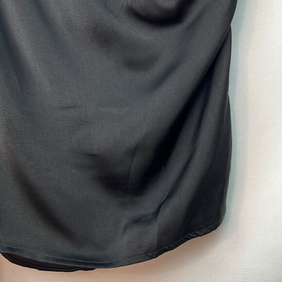 Astr the label black satin one shoulder blouse size medium NWT - Picture 5 of 14